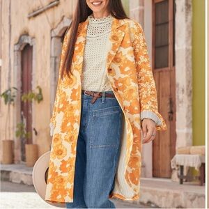 Sundance Catalog Freesia Marvel Topper Floral Jacket Coat in Sunflower